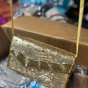 Gold Sequin Evening Bag